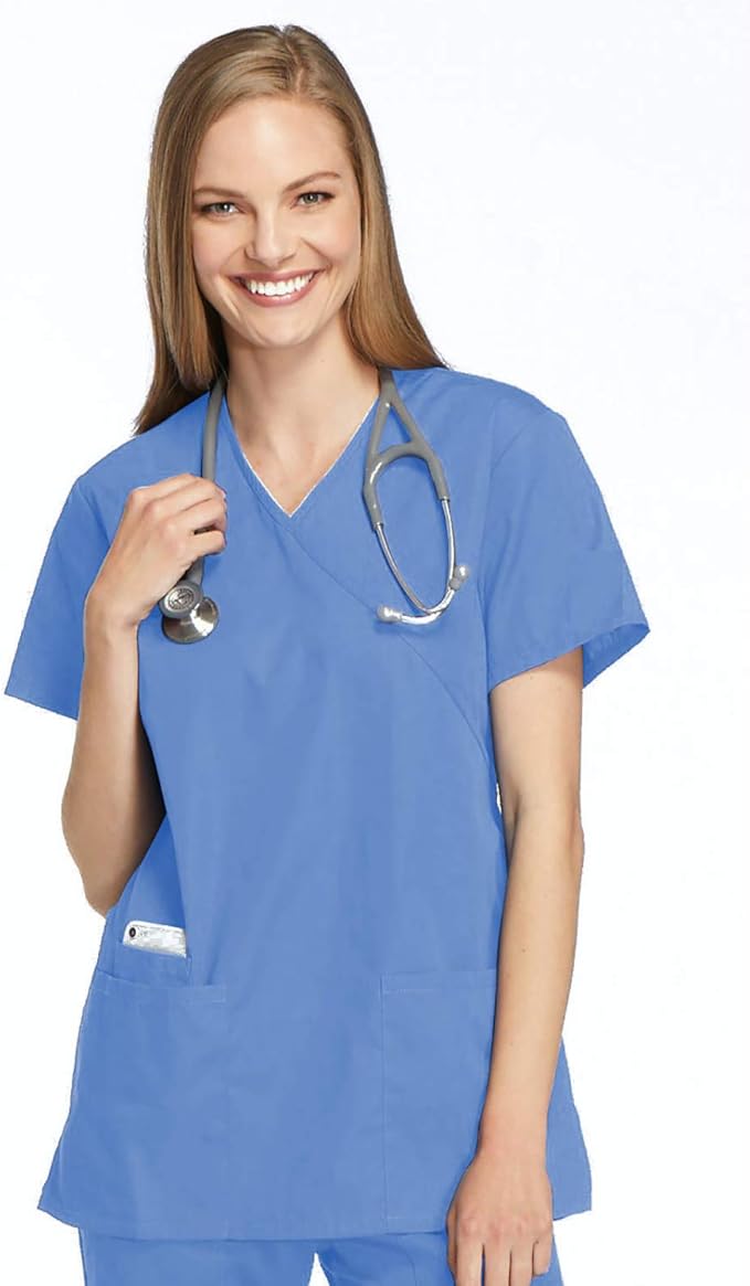 thumbnail image 2 of Dallas Cowboys Women's Mock Wrap Scrub Top – NFL Team Apparel, Official Merchandise (New With Tags) 2 of 5
